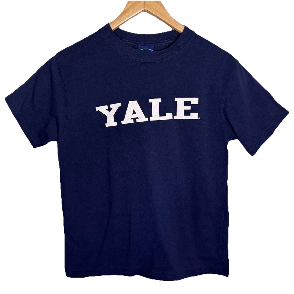 YALE‎ UNIVERSITY Heavy Cotton Navy Blue T-Shirt Size Small